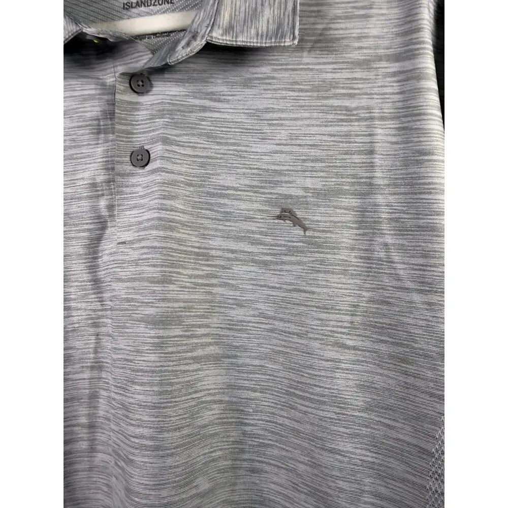 Tommy Bahama Island Zone Performance Polo‎ Shirt Men's Size 2XLB Gray XXL